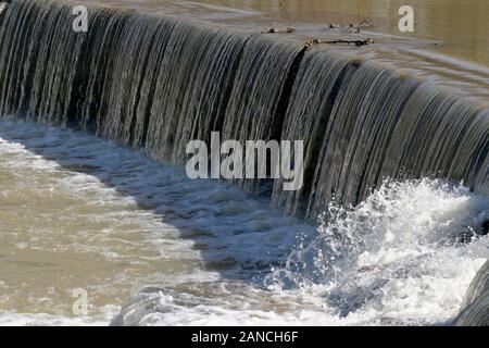 Waterfall over dam at Baldwin Lake in Cuyahoga County, Ohio Stock Photo