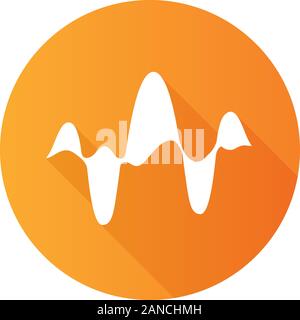Overlapping curves, waves glyph icon. Silhouette symbol. Vibration ...