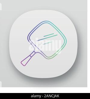 Hand mirror app icon. Small mobile tool for self-shaving and makeup. Hairstylist accessory. UI/UX user interface. Web or mobile applications. Vector i Stock Vector
