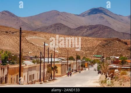 Street scene at San Antonio de Los Cobres, Argentina Stock Photo