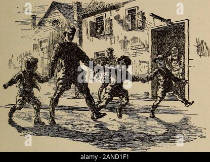 L'oncle Sam en France; lecture, conversation, composition . he a Saint-Malo, jen suissur. — Allons voir ga alors, ce sera interessant . . En effet, sur la grahde place carree, aux gros pavesraboteux, dans le cadre des maisons centenaires, lespaysannes des villages voisins — assises sur la borduredes trottoirs, les marches de la fontaine ou des pliants — vantent leur marchandise etalee: — Par ici pour les beaux legumes, Mesdames!Carottes nouvelles, dix sous la botte! Vous faut-ilde la salade, Mademoiselle? de la laitue? du cresson?de la romaine? Elle nest pas chere. — Voyez mes haricots verts, Stock Photo