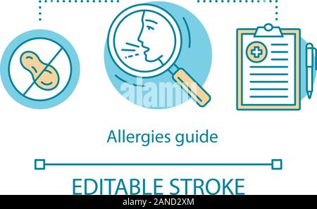 Allergies guide concept icon. Allergic disease information. Vaccination ...