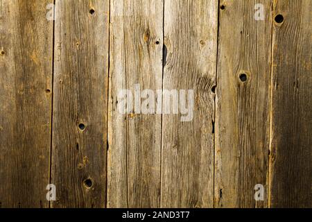 Close-up of textured & weathered barn wood siding Stock Photo