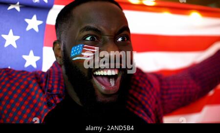 Emotional African American Football Fan With Face Free Stock Photo and  Image 354079578