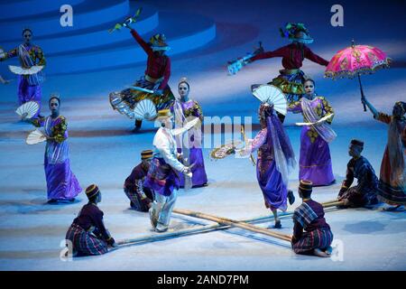 Dancers in tradisional dress perform during the opening ceremony of the