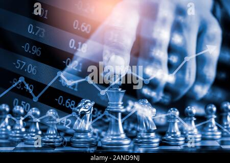 chess game on board indicators chart forex and graph stock market finance  investment business digital marketing finance concept Stock Photo - Alamy