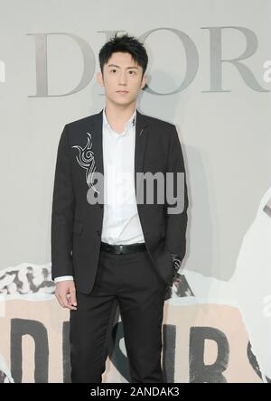 --File--Chinese actor and model Johnny Huang Jingyu arrives for a promotional event by Dior in Shanghai, China, 28 August 2018. Stock Photo