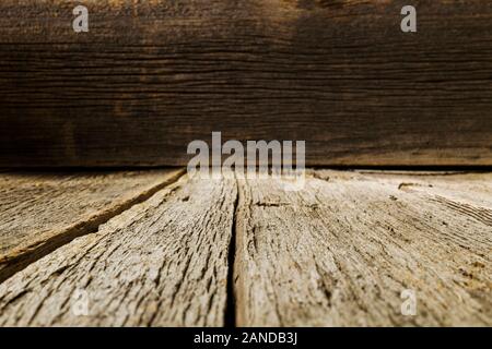 Close-up of textured & weathered barn wood siding Stock Photo