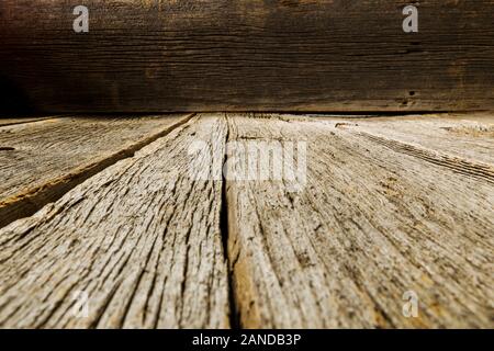 Close-up of textured & weathered barn wood siding Stock Photo