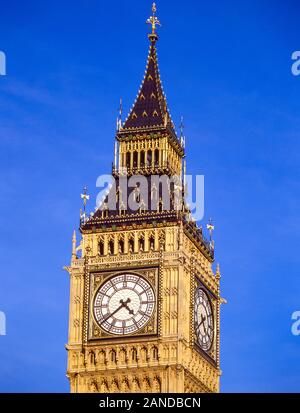 Big Ben (Elizabeth Tower) from Parliament Square, City of Westminster, Greater London, England, United Kingdom Stock Photo