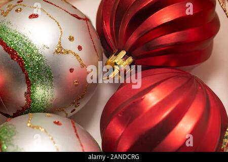 close up of Christmas decorations Stock Photo