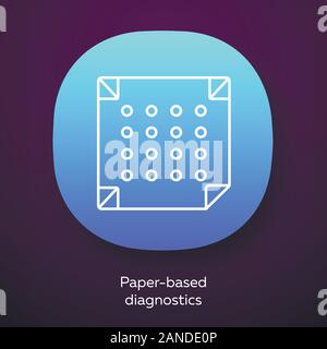 Paper-based diagnostics app icon. Biosensor. Quick analysis results. Biotechnology. UI/UX user interface. Web or mobile application. Vector isolated i Stock Vector