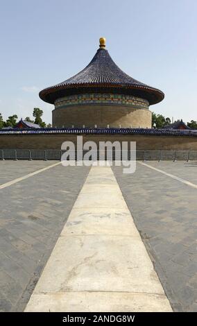 Imperial Vault of Heaven building near Circular Mound Altar in the Temple of Heaven complex in Beijing, China Stock Photo