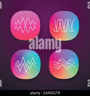 Overlapping waves app icon. Sound wave with flowing, fluid effect ...
