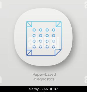 Paper-based diagnostics app icon. Biosensor. Quick analysis results. Biotechnology. UI/UX user interface. Web or mobile applications. Vector isolated Stock Vector