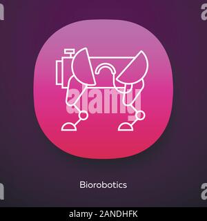 Biorobotics linear icon. Dog-like robot. Robotic innovation technology ...