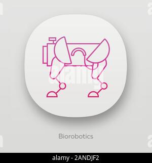 Biorobotics linear icon. Dog-like robot. Robotic innovation technology ...