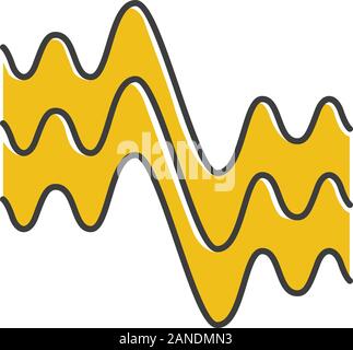 Vector cartoon sound waveforms icon in comic style. Musical pulse sign ...