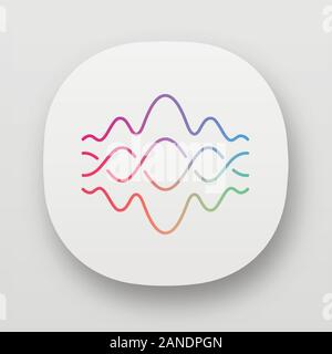 Overlapping waves app icon. Sound wave with flowing, fluid effect ...
