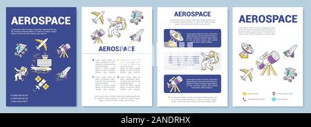 Arial travel and research industry template layout. Flyer, booklet, leaflet print design with linear illustrations. Vector page layouts for magazines, Stock Vector