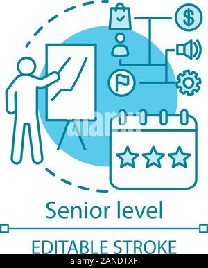 Senior level concept icon. Profession level idea thin line illustration ...