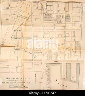 First records of Baltimore town and Jones' town . LVJU 13 14. ?mcr-4 1-Or AG 4-5 out, wit&gt;riginal J. This map streetsllshed the north side of Comparative Plat of the Original Sixty Acres 1729-1905.gives approximate., the „utlil)e , of Baltimore Town, and shows how the site appears In IMS. The dotted lines within the space indicate the ^reets. and the ?-«•»? wh Ich each was widened. The p„int of the £ „, ,„, ,urvey „, B„|tJmore Towo shown on ,h. Jl0. «» hed by a Comm.ssI.- and a „ one (su, ab«y inscribed, p.anted. as wi„ on the ^ Records of B, .,„  . . — ™ *-c site appears in ivuo. i ne ( , Stock Photo