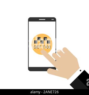 Modern vector flat mobile app design set of taxi booking. Onboarding screens and button for online taxi booking Stock Vector