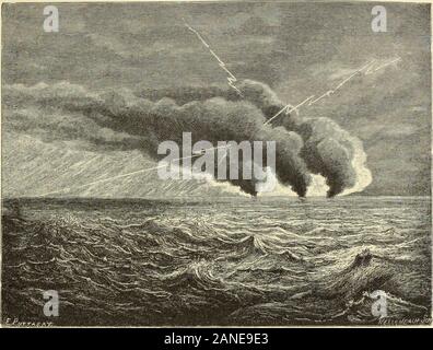 Bruxelles à travers les âges . nast,creusées dans lancien filon éruptif. Les phénomènes volcaniques, dune extrême violence dans le principe, satténuèrent peu à peu ;puis tout rentra dans le calme et le repos. Après avoir été doublement éprouvée dans les parages voisins de léruption parla brusque élé-vation de température des eaux et par laccumulation des cendres qui couvrirent ensuite le lit dela mer, la vie organique ne tarda pas cependant à reprendre son empire. Faisons remarquer, à cette occasion, que les habitants du monde silurien étaient encore bien peu A TRAVERS LES AGES GÉOLOGIQUES. Stock Photo