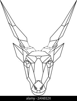 Abstract polygonal head of african antelope, eland. Geometric vector illustration. Stock Vector