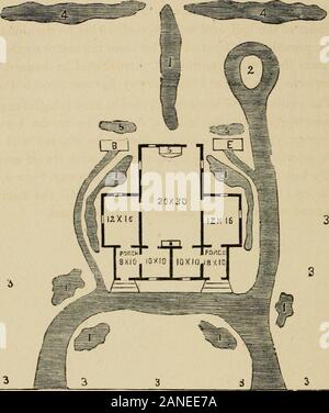 Hand book of practical landscape gardening, designed for city and suburban residences, and country school-houses . irculation, and to supply cool air from outside, ashaft is introduced, running along under the floor, and terminat-ing at the platform on which, in winter, the stove or heatingapparatus will stand, and from this distributed into the room bynumerous small holes in the riser of the platform. We considerthe simplest methods of ventilation the best, and the above willbe found both simple and effective. The great desideratum is toprovide means for the discharge of a certain quantity of Stock Photo