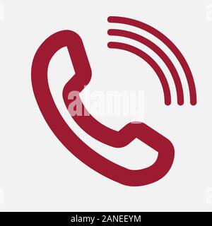 Red phone tube icon. Call me the answer icon. Stock Vector