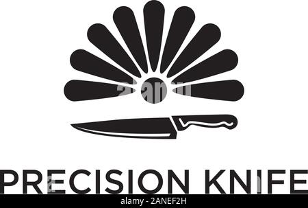 Precision Knife Logo template, Restaurant logo idea Stock Vector