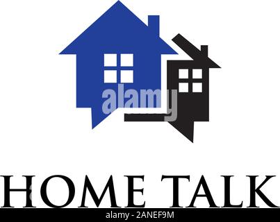 Home talk logo designs, real estate logo template Stock Vector