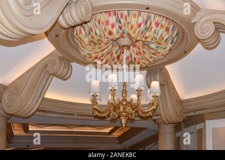 This beautiful lamp is part of the refined decoration of the Bellagio Las Vegas. Nevada, USA. September 26, 2018