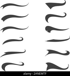 Swash and swooshes tails design template Stock Vector