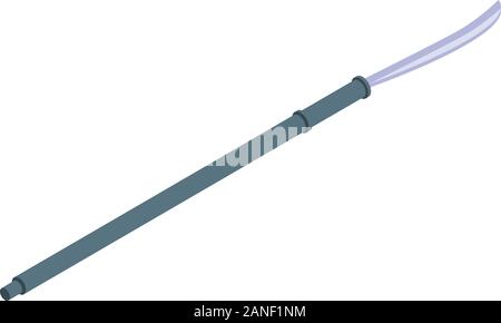 Ninja spear icon, isometric style Stock Vector