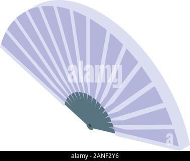 Hand fan icon, isometric style Stock Vector