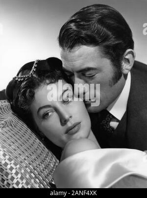 AVA GARDNER and GREGORY PECK in THE GREAT SINNER 1949 director ROBERT SIODMAK screenplay Ladislas Fodor and Christopher Isherwood novel Fyodor Dostoevsky Metro Goldwyn Mayer Stock Photo