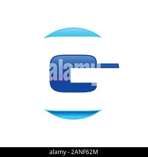 Initial G Lettermark Techno Blue Vector Symbol Graphic Logo Icon Design Template Stock Vector