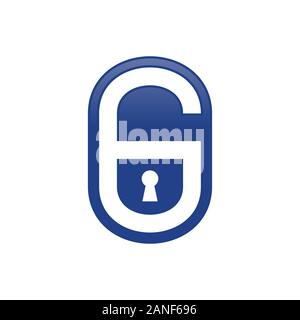 Padlock Shape Initial G Lettermark Vector Symbol Graphic Logo Icon Design Template Stock Vector