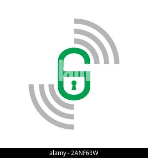 Initial G Smart Lock Remote Vector Symbol Graphic Logo Icon Design Template Stock Vector