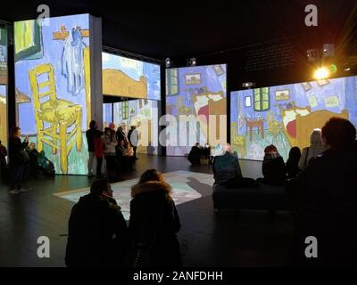 Switzerland, Lugano, multimedia exhibition by Vincent Van Gogh Stock Photo