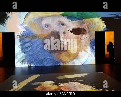 Switzerland, Lugano, multimedia exhibition by Vincent Van Gogh Stock Photo