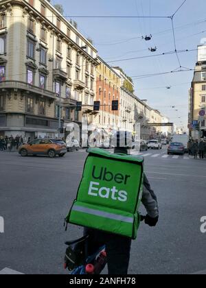Italy, Milan, Uber Eats Stock Photo - Alamy