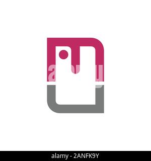 Smart Phone Gadget Initial M Lettermark Vector Symbol Graphic Logo Icon Design Template Stock Vector