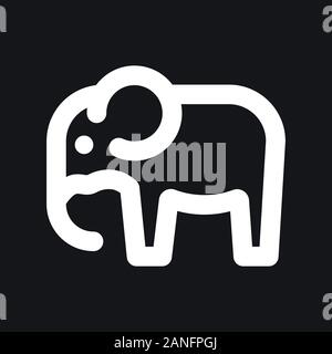 Elephant icon, vector logo line art illustration Stock Vector