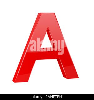 Letter A. Red 3d symbol Stock Vector