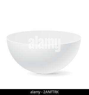 Half sphere. White 3d geometric shape Stock Vector
