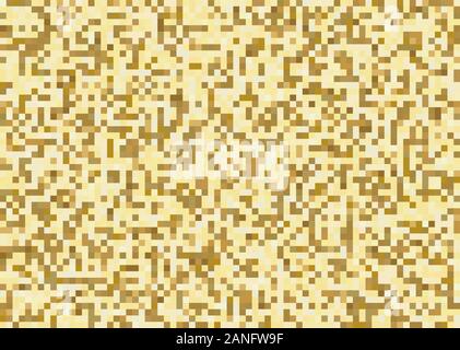 Gold square pixel mosaic pattern background and texture. Luxury style. Vector illustration Stock Vector
