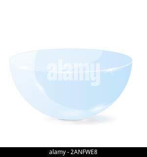 Half sphere. Blue 3d geometric shape Stock Vector